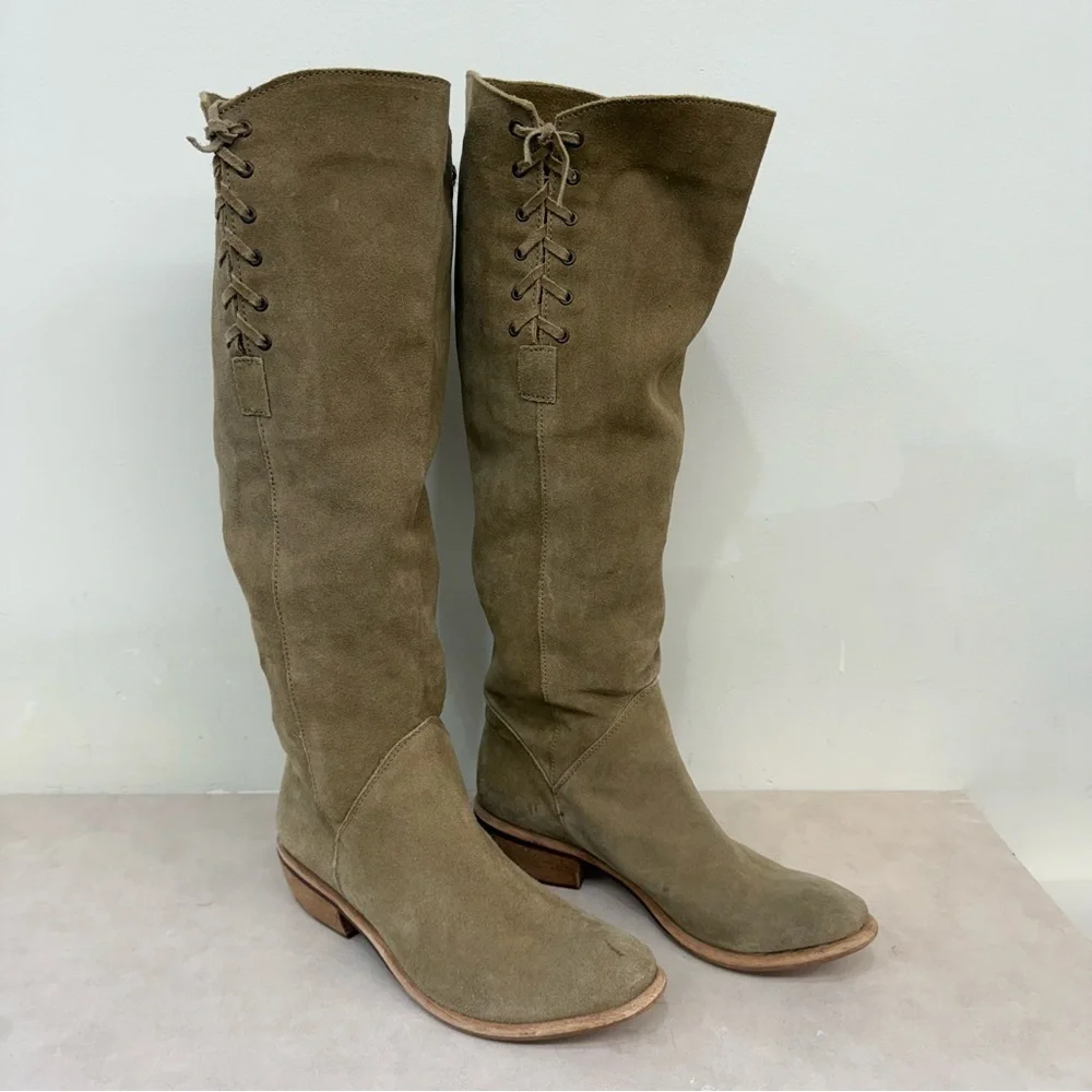 BX Bronx Tan Suede Knee-High Boots size 40